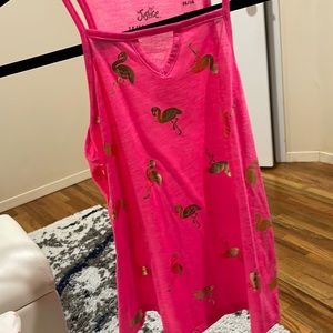 Brand New Gold Flamingo Print Tank Top